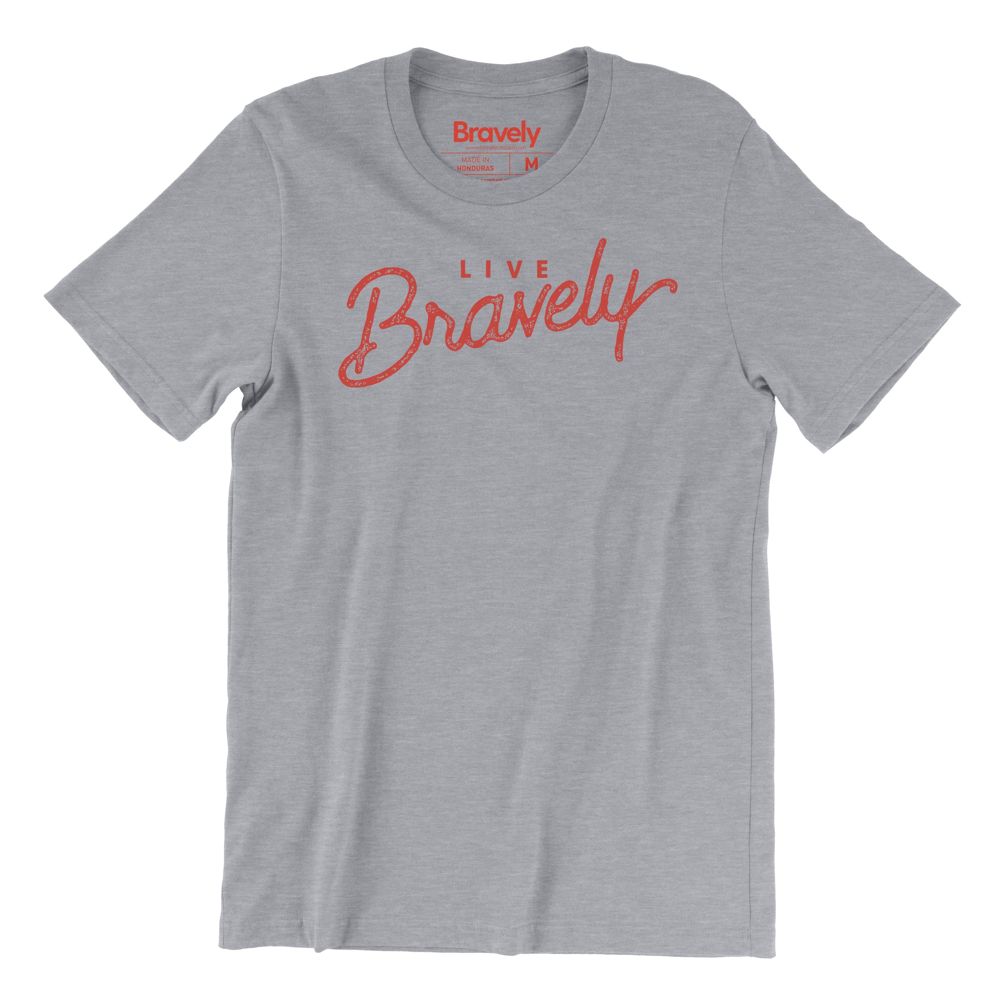 Live Bravely - Distressed Script T-Shirt
